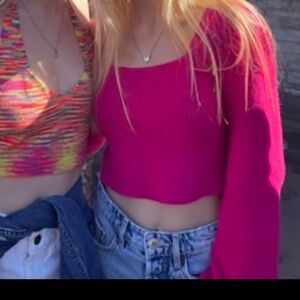 Vibrant Pink Knit Top